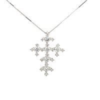 Collana Cianfrone Gioielli Donna Croce in Oro bianco Diamante 0.45 Ct COOR-6-198 - COOR-6-198